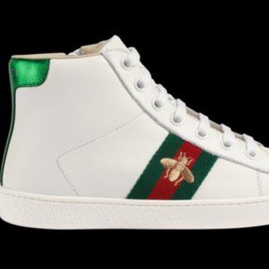 Gucci Ace High Top Kid's Sneakers - white - 526167